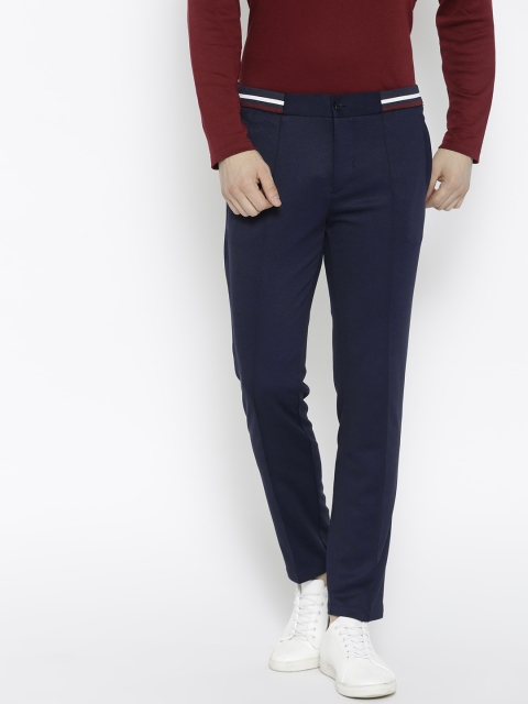 

Harvard Men Navy Blue Slim Fit Solid Trousers