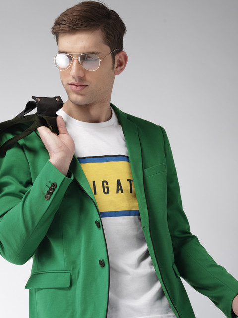 

Harvard Green Solid Regular Fit Single-Breasted Casual Blazer