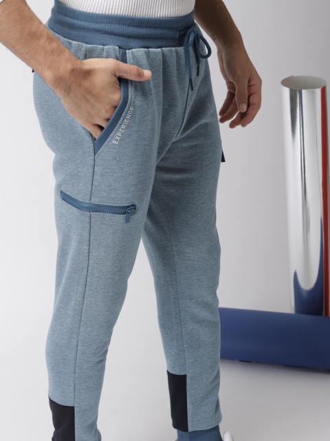 

Harvard Men Blue Textured Joggers