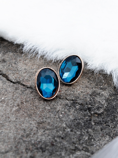 

Bellofox Blue & Gold-Toned Oval Studs