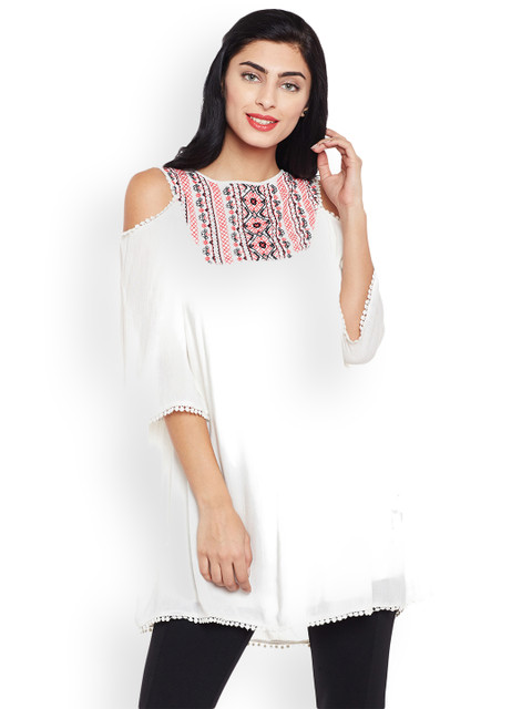

Oxolloxo White Printed Tunic
