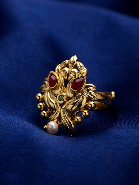 

Studio Voylla Gold-Toned Kathakali Ring