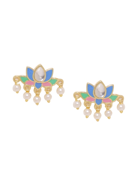 

Studio Voylla Gold-Toned Crescent Shaped Studs