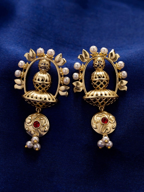 

Studio Voylla Gold-Toned Contemporary Drop Earrings