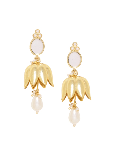 

Studio Voylla Gold-Toned Contemporary Jhumka Earrings