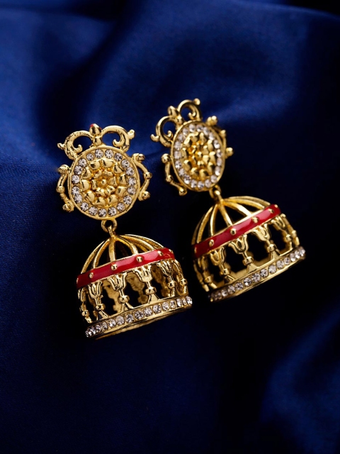 

Studio Voylla Gold-Toned Dome Shaped Jhumka Earrings