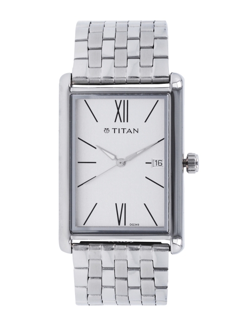 

Titan Men Silver-Toned & White Analogue Watch NK1731SM01