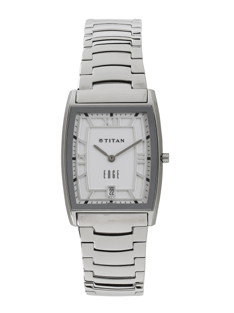 

Titan Men Silver-Toned & Off-White Analogue Watch NK1684SM01