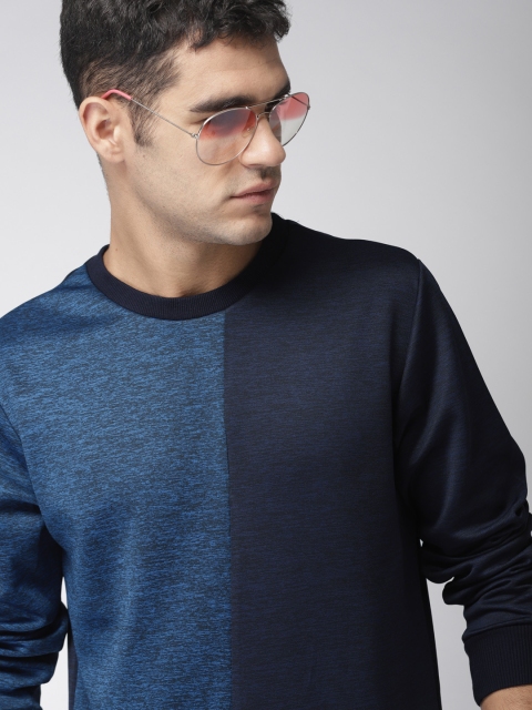 

Harvard Men Navy Blue Colourblocked Sweatshirt