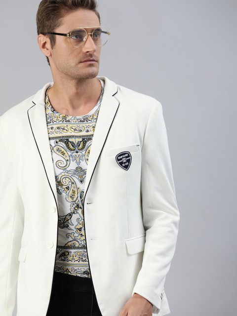 

Harvard Men White Regular Fit Solid Single-Breasted Casual Blazer