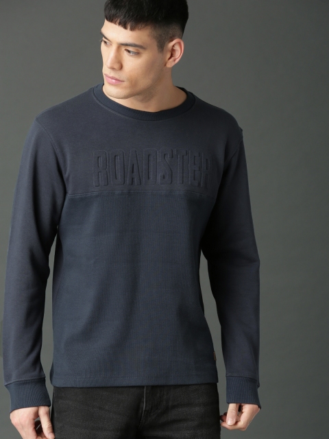 

Roadster Men Navy Blue Solid Sweatshirt