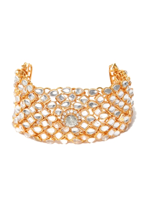 

damani Gold-Toned Kundan Studded Link Bracelet