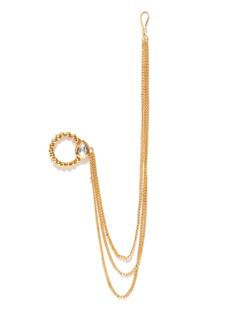 

damani Gold-Toned Stone-Studded Multistranded Nose Ring
