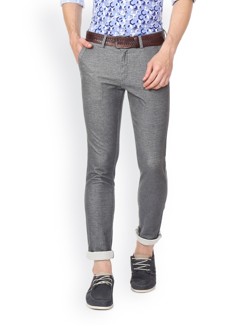 

Allen Solly Men Grey Slim Fit Solid Regular Trousers
