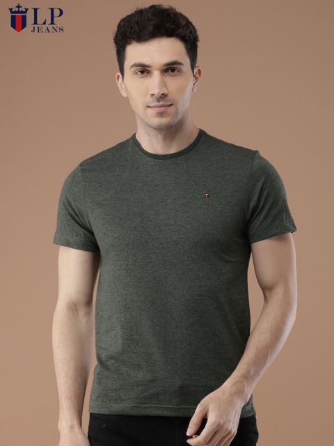 

Louis Philippe Jeans Men Grey Solid Round Neck T-shirt