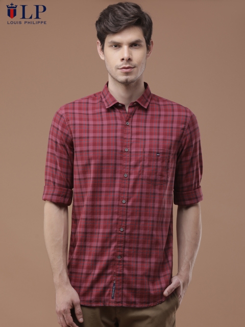 

Louis Philippe Sport Men Red Super Slim Fit Checked Casual Shirt