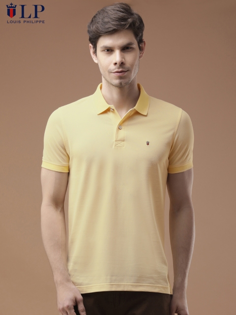 

Louis Philippe Sport Men Yellow Solid Polo Collar T-shirt