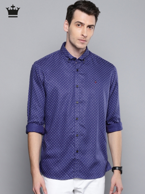 

Louis Philippe Jeans Men Purple Slim Fit Printed Casual Shirt