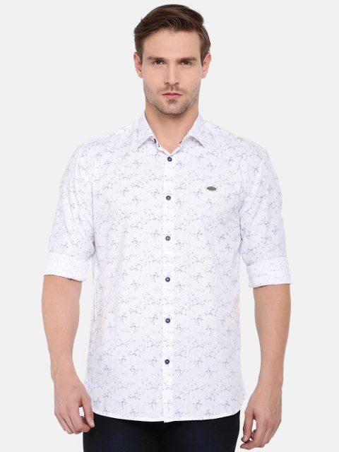 

Nature Casuals Men White & Blue Regular Fit Printed Casual Shirt
