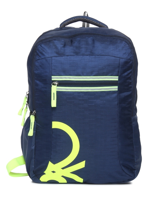 

United Colors of Benetton Unisex Blue Brand Logo Backpack