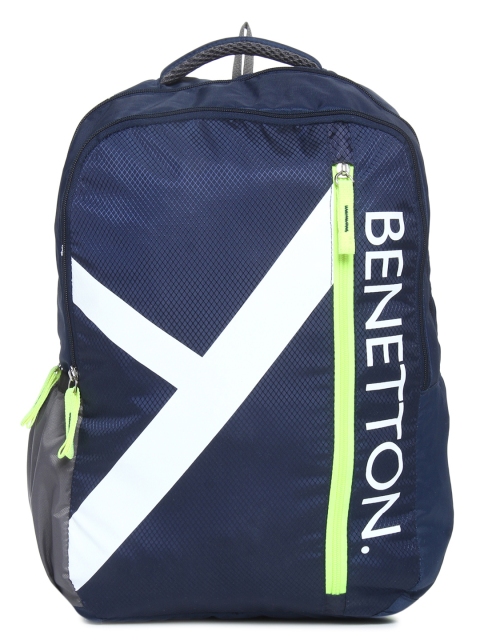 

United Colors of Benetton Unisex Navy Printed Backpack, Navy blue