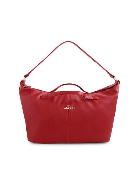 

Lavie Red Solid Hobo Bag