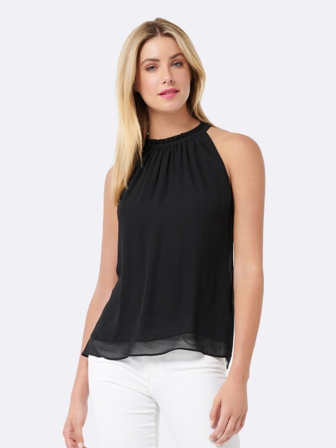 

Forever New Women Black Solid A-Line Top