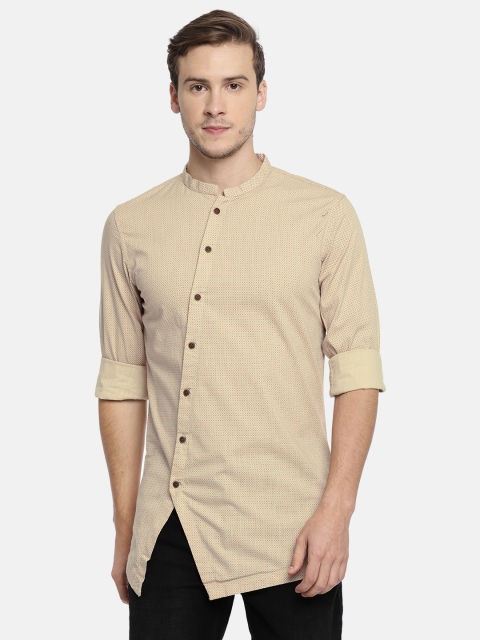 

The Indian Garage Co Men Khaki Printed Straight Kurta