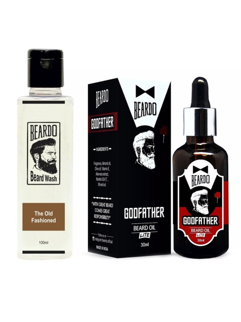 

Beardo Men Pack of 2 Beard Oil & Beard Wash, Black