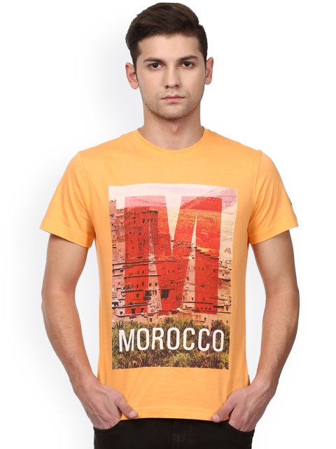 

Parx Men Orange Printed Round Neck T-shirt