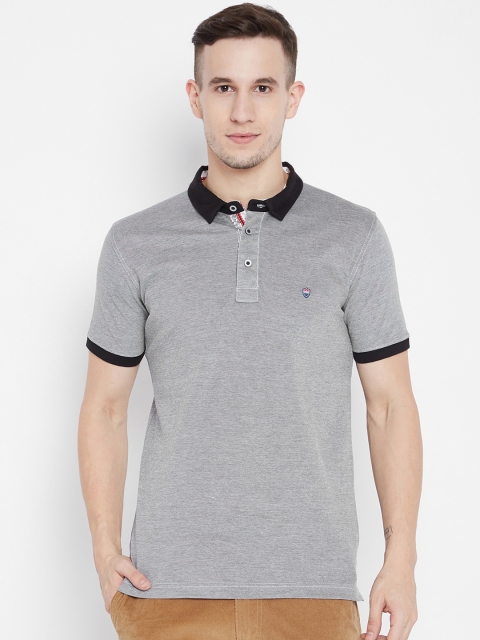 

Duke Men Grey Solid Polo Collar T-shirt