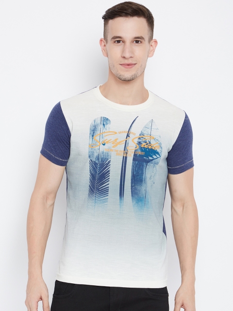 

Duke Men Off-White Printed Round Neck T-shirt