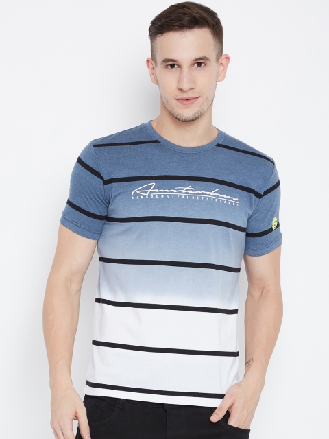 

Duke Men Blue Printed Round Neck T-shirt