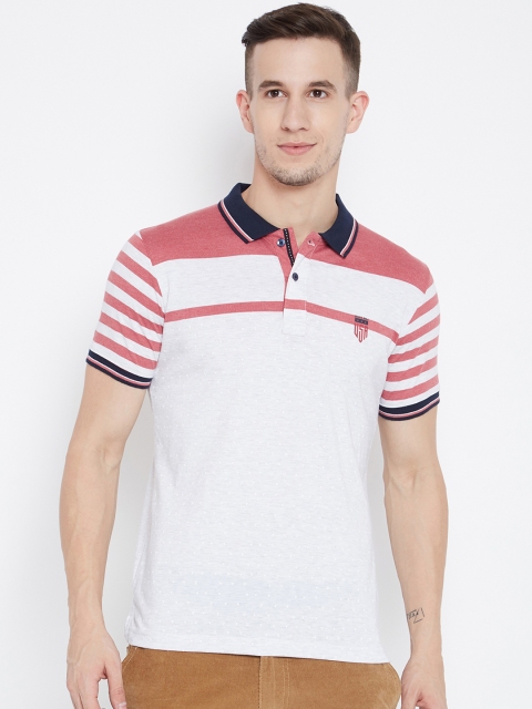 

Duke Men White Printed Polo Collar T-shirt