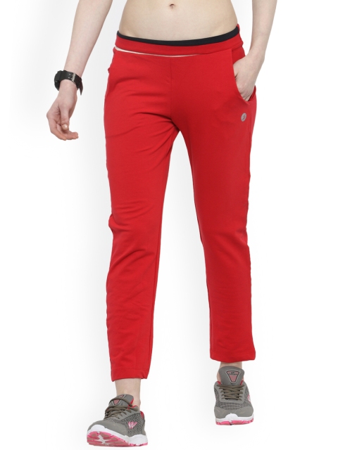 

BUKKUM Women Red Solid Slim Fit Track Pants