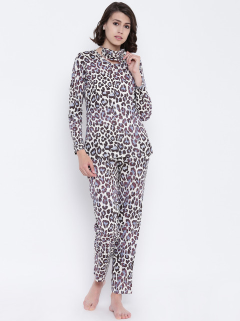 

Clt.s Women Multicoloured Animal Print Night suit, Multi