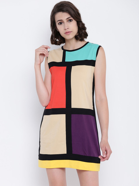 

Clt.s Beige & Red Colourblocked Nightdress C474