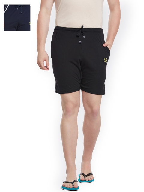 

VIMAL JONNEY Men Pack of 2 Lounge Shorts N1B_N5NVY_02, Black