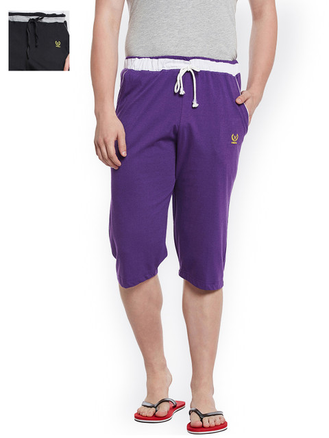 

VIMAL JONNEY Men Pack of 2 Lounge Shorts C8B_C8PU_02, Black