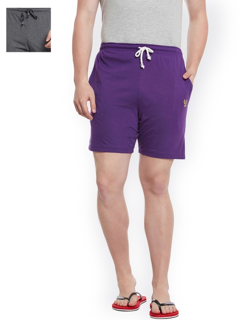 

VIMAL JONNEY Men Pack of 2 Lounge Shorts N1A_N1PU_02, Grey