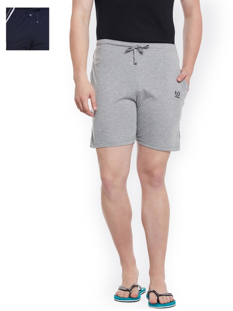 

VIMAL JONNEY Men Set of 2 Lounge Shorts N1M_N5NVY_02, Grey