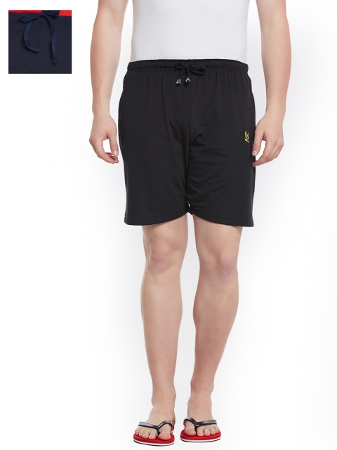 

VIMAL JONNEY Men Set of 2 Lounge Shorts N2B_N8NVY_02, Black