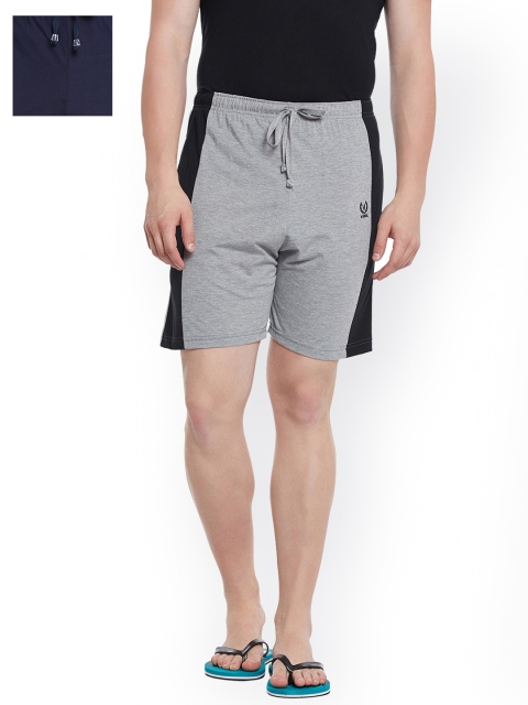 

VIMAL JONNEY Men Set of 2 Lounge Shorts N7M_N7NVY_02, Grey