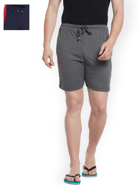 

VIMAL JONNEY Men Pack of 2 Lounge Shorts N1A_N7NVY_02, Grey