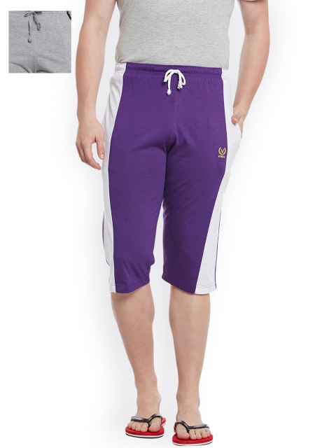 

VIMAL JONNEY Men Pack of 2 Lounge Shorts C5M_C7PU_02, Grey melange
