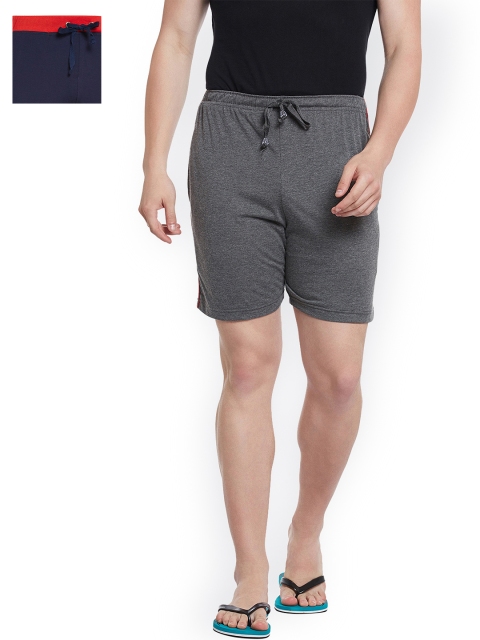 

VIMAL JONNEY Men Pack of 2 Lounge Shorts N1A_N9NVY_02, Grey