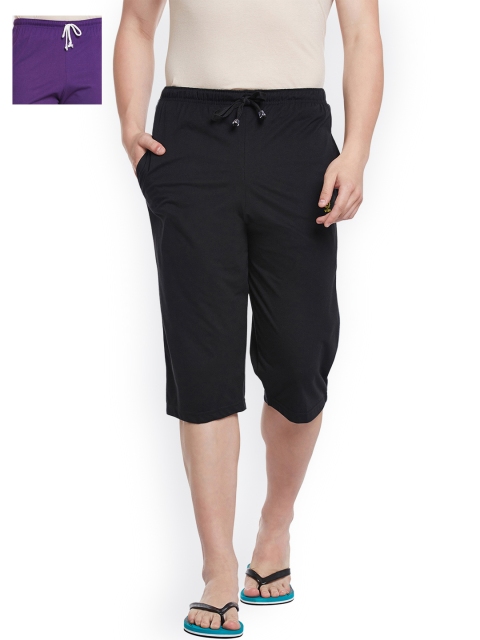 

VIMAL JONNEY Men Pack of 2 Lounge Shorts C1B_C1PU_02, Black