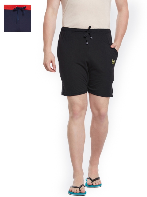 

VIMAL JONNEY Men Set of 2 Lounge Shorts N1B_N9NVY_02, Black