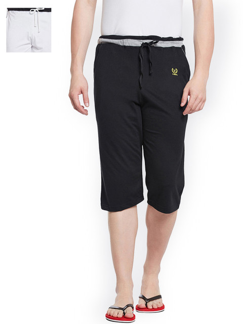 

VIMAL JONNEY Men Pack of 2 Lounge Shorts C8B_C8W_02, Black