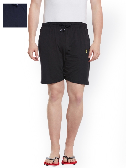 

VIMAL JONNEY Men Set of 2 Lounge Shorts N2B_N2NVY_02, Black